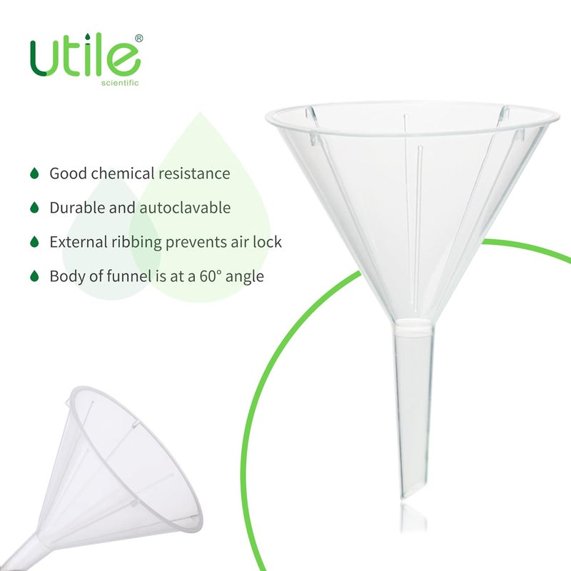 UTILE 2pcs Plastic Analytical Funnel Set, PP Material, Top Diameter 153mm, Small Funnel for Lab Bottles, Recreational Activities, 4512.0019.2 - Image 3